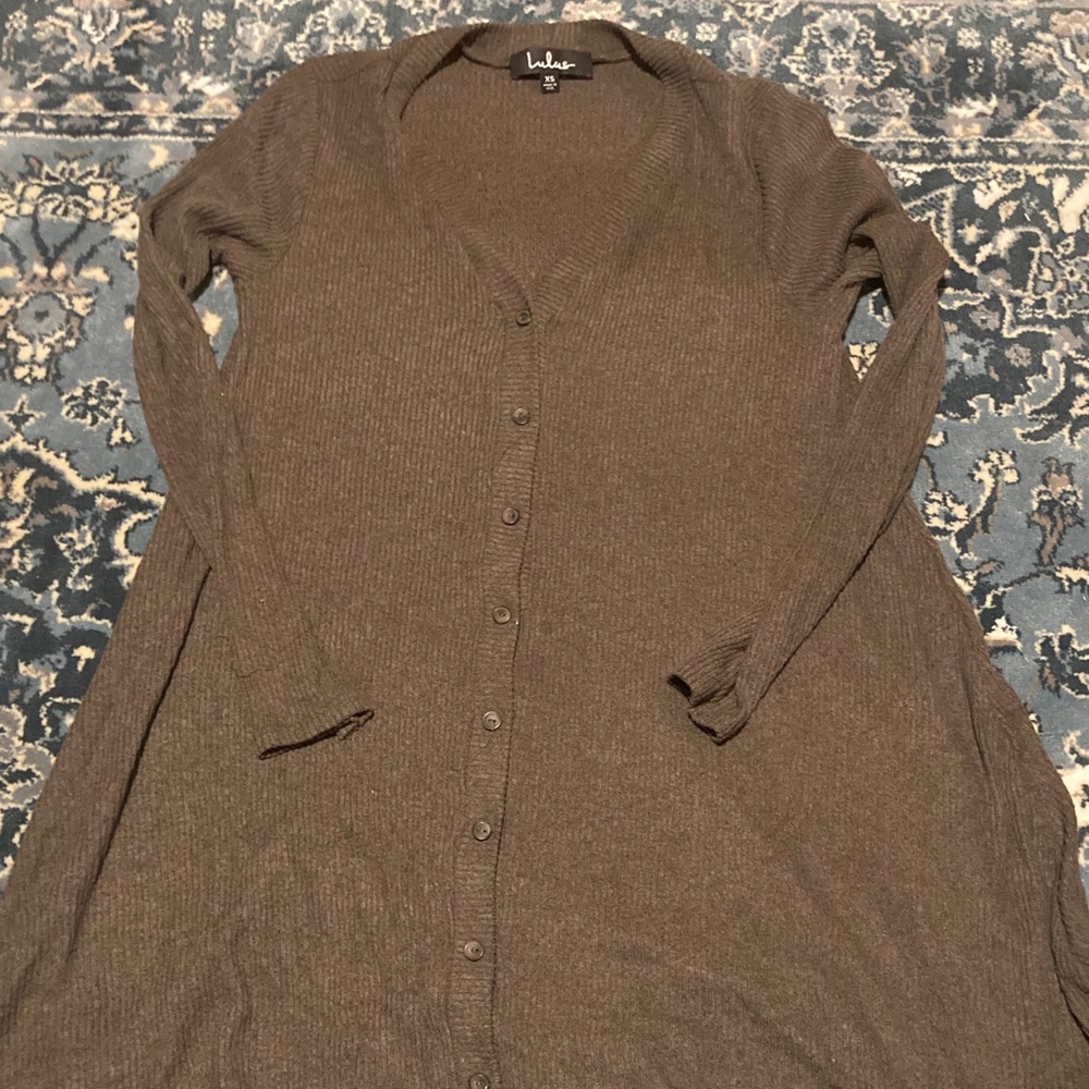 Lulus olive Button-Up Swing Dress